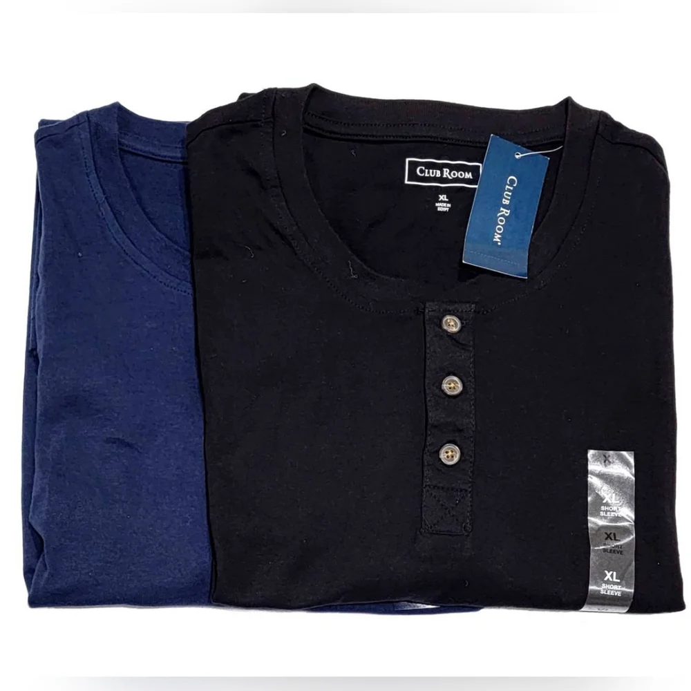 Set of 2 T-Shirts CLUB ROOM Men's Solid Henley - Picture 6 of 9